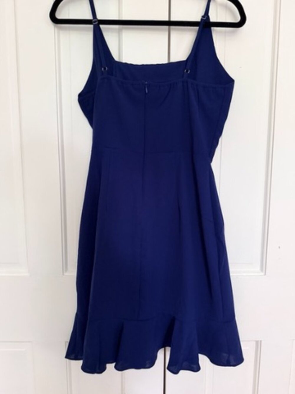Navy Ruffle Wrap-Style Mini Dress — Size S - Picture 12 of 13